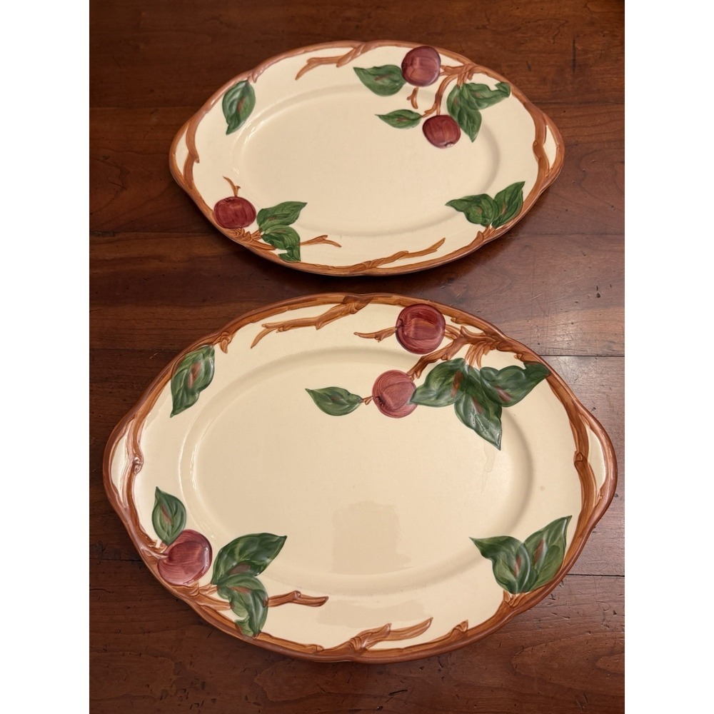 Vintage 1950s Franciscan Apple Oval Serving Platters - Set of 2 Made in USA